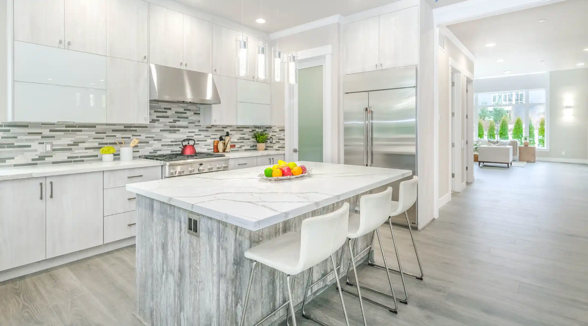 Kitchen Remodeling with white marbels